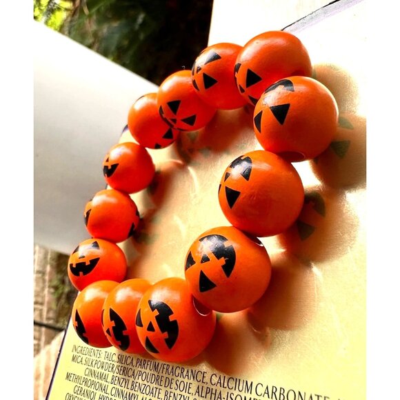 Jack O Lantern Halloween Stretch Bracelet New Wooden Beads Orange Festiv… - Picture 10 of 12